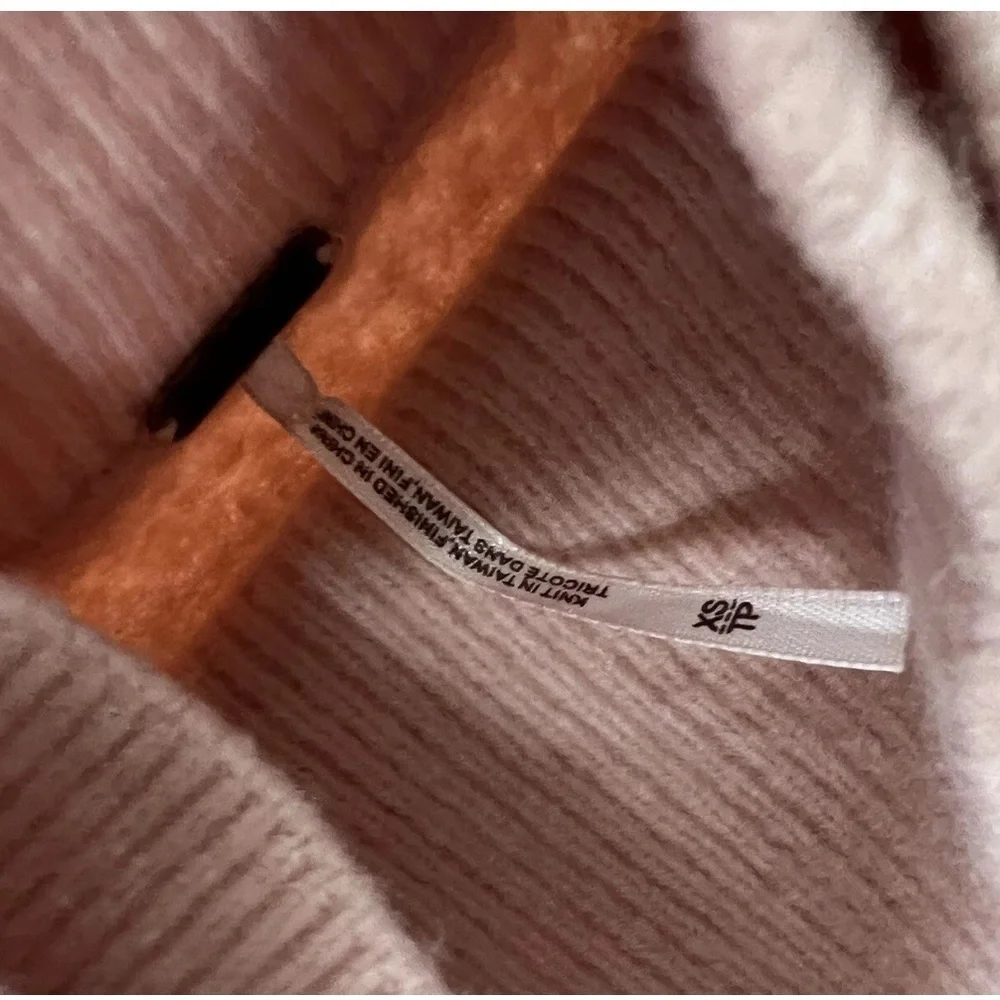 Free People Pink Afterglow Wool Blend Layered Mock Neck Tunic Sweater XS 290